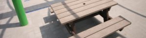 bench table playground equipment outdoor recycled plastic