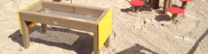 bench table playground equipment outdoor recycled plastic